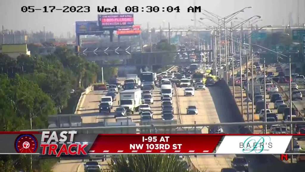 Crash on SB I95 causing heavy delays on express lanes near 103rd Street Crash on SB I95 causing heavy delays on express lanes near 103rd Street