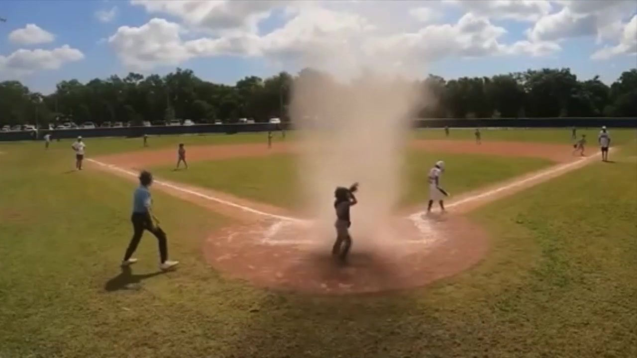 Youth baseball player caught in dust devil during game in Jacksonville