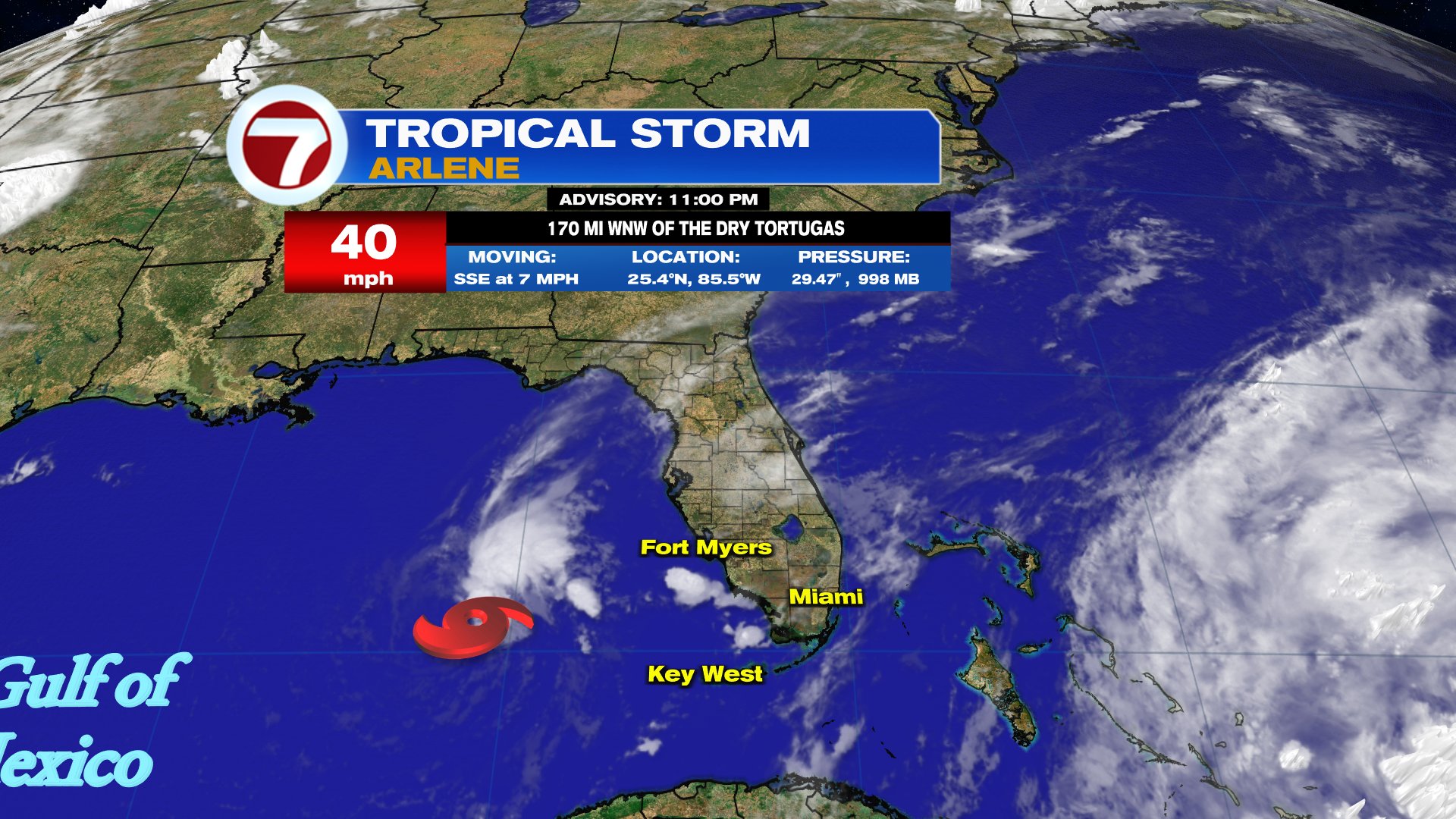Tropical Storm Arlene, 1st of season, forms in Gulf of Mexico WSVN