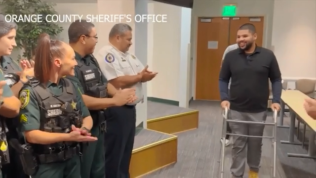 Florida man rescued from burning car by Orange County deputies reunites ...