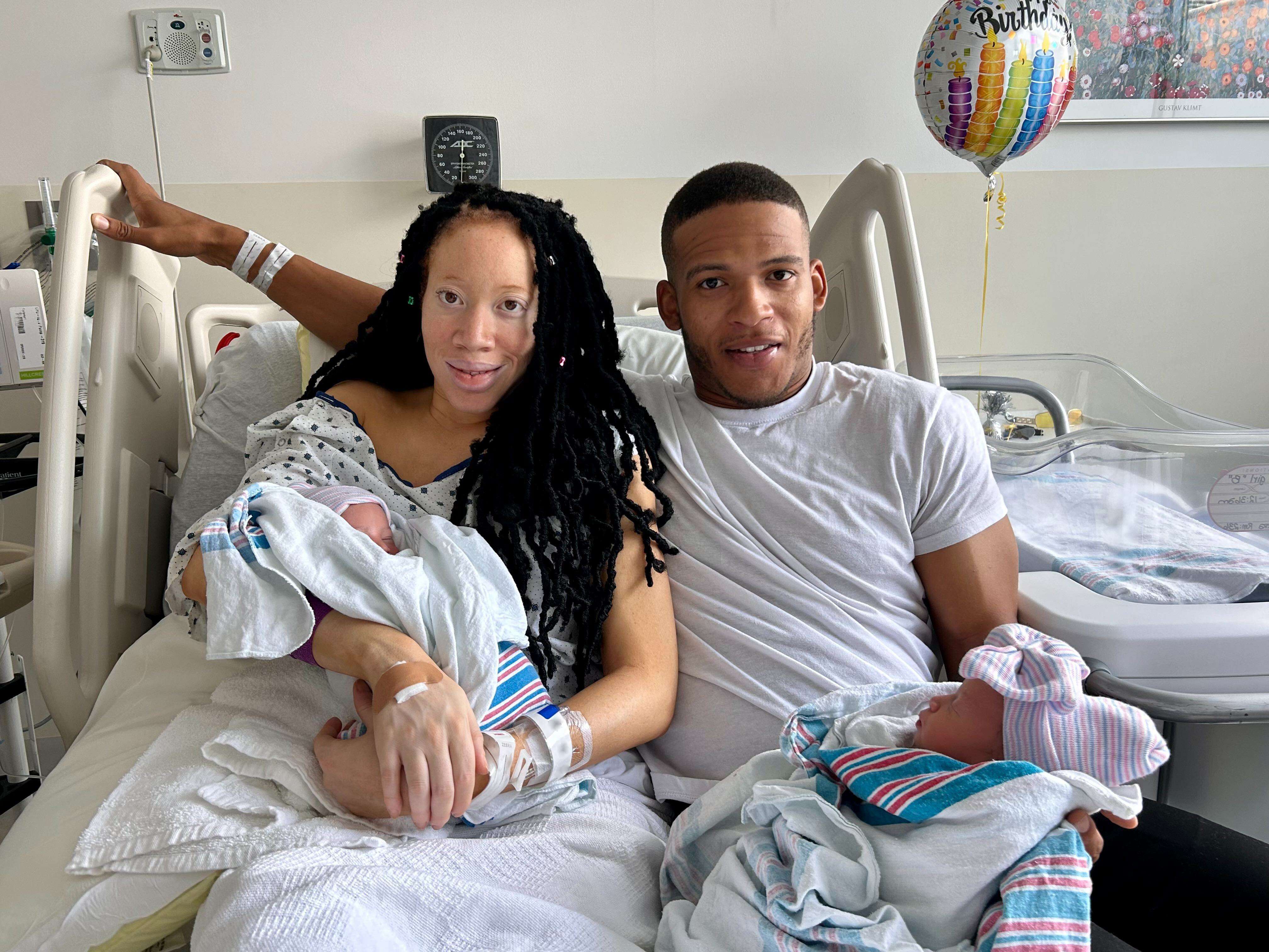Newborn twins share their birthday with both mom and dad - WSVN 7News ...