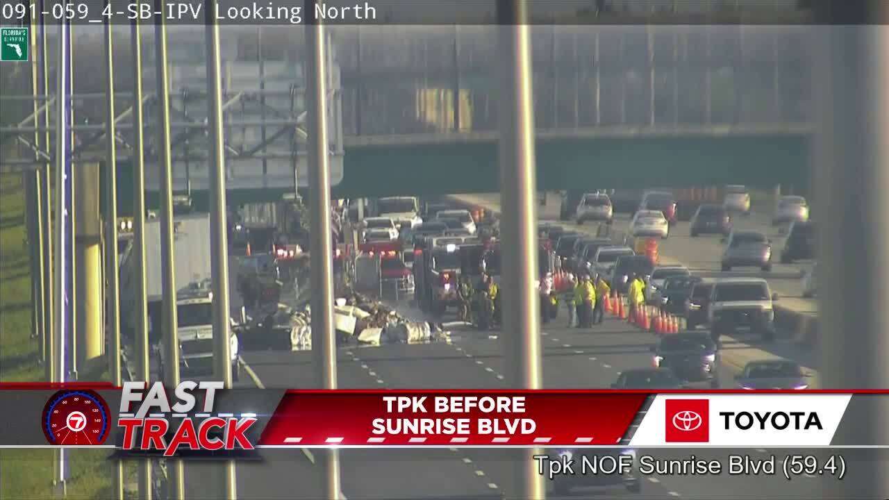 Roads reopen after 18-wheeler fire shuts down Florida Turnpike South in ...