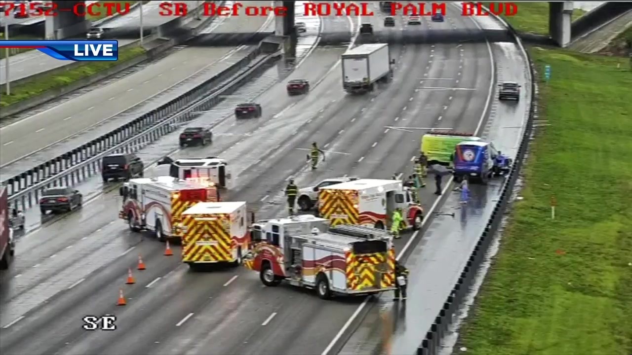 Multivehicle accident causes SB lane closures on I75 in Weston WSVN