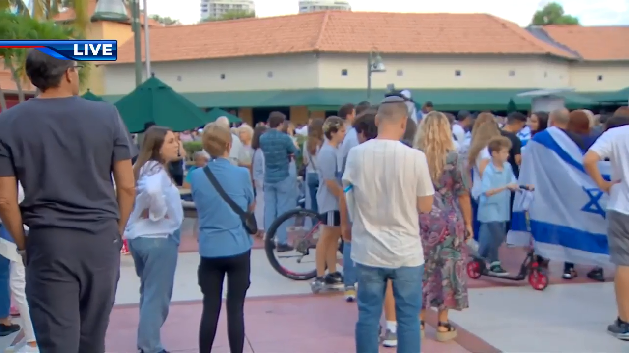 Demonstrators gather in Aventura for Stand for Israel rally in wake of Hamas attack - WSVN 7News | Miami News, Weather, Sports - Vimarsana News