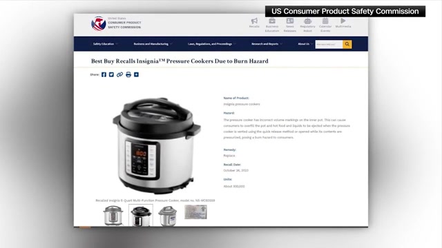 Insignia Product Recall Of 930,000 Pressure Cookers Sold at Best