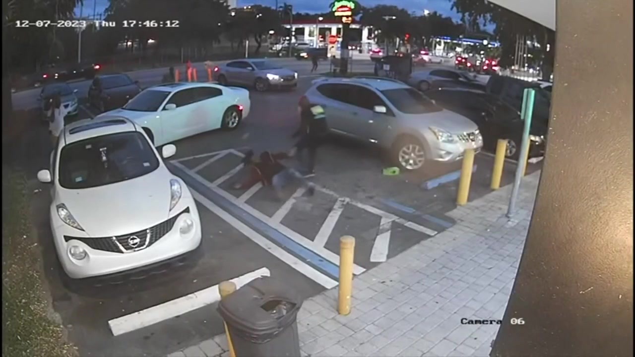 Surveillance video shows moment liquor store employee was shot; search