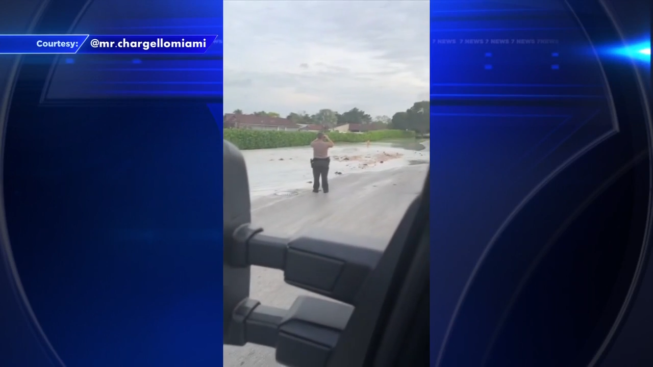 Crews repair watermain break in Cutler Bay - WSVN 7News | Miami News ...