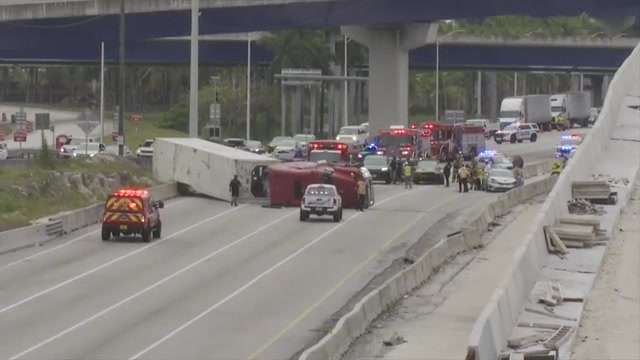 Overturned tractor-trailer on I-95 in Fort Lauderdale leads to NB ...