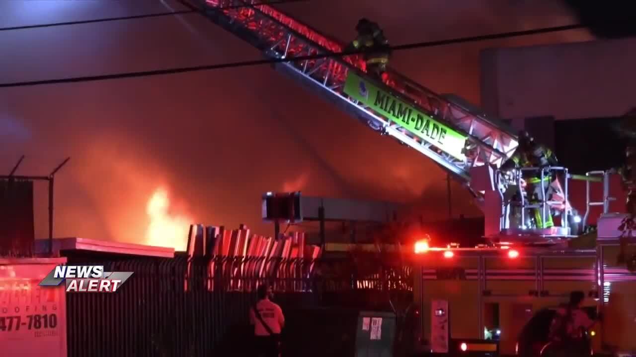 Warehouse fire in Northwest Miami-Dade brought under control – WSVN 7News | Miami News, Weather, Sports