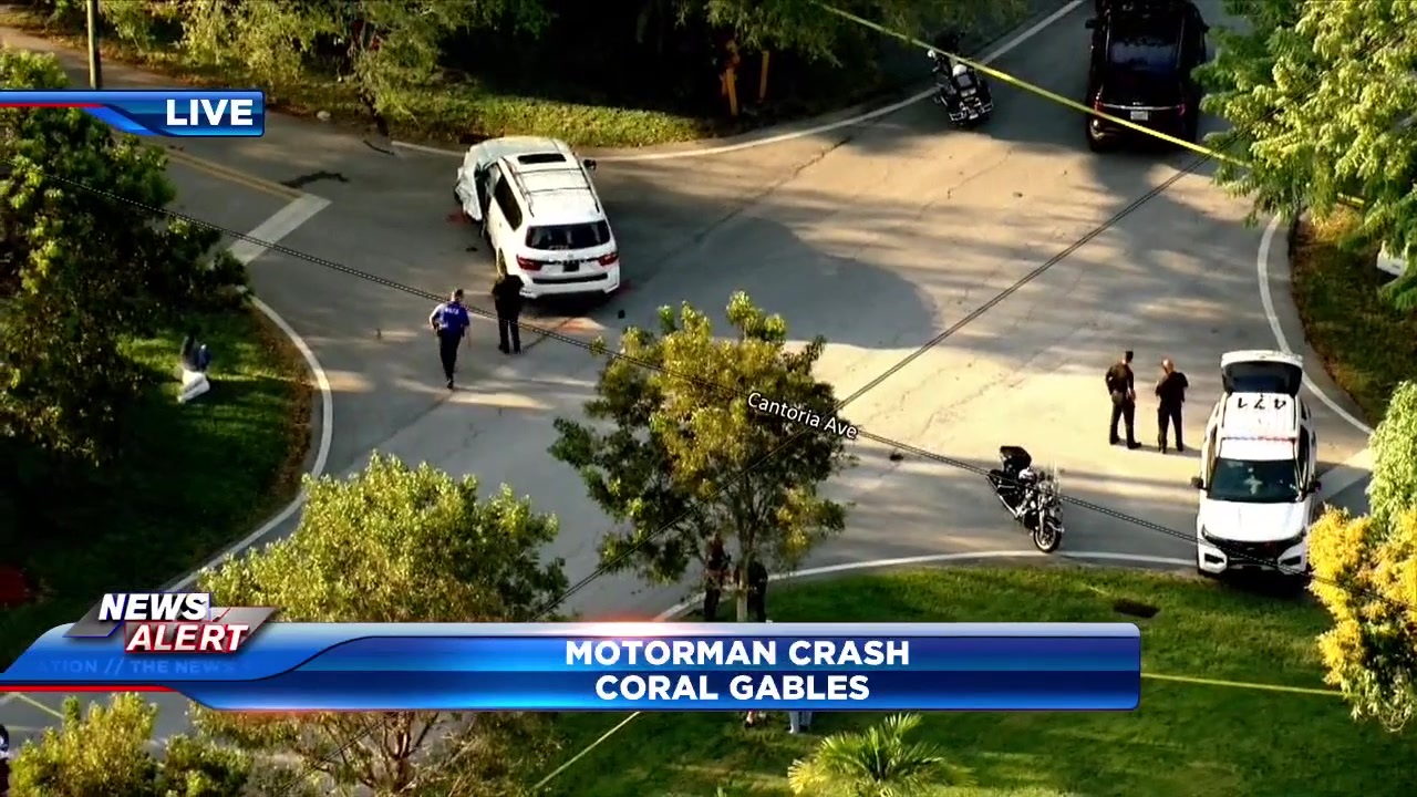 Coral Gables police officer airlifted to hospital after motorcycle crash – WSVN 7News | Miami News, Weather, Sports | Fort Lauderdale