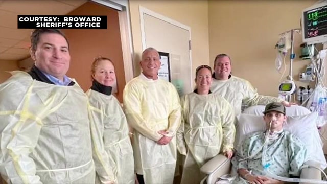 wsvn.com - 1st responders visit construction worker recovering after fall from crane in NW Broward - WSVN 7News | Miami News, Weather, Sports | Fort Lauderdale
