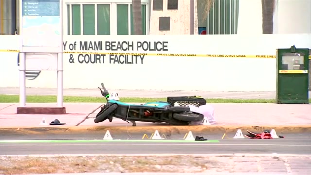 Scooter rider critical after hit-and-run in front of Miami Beach Police station – WSVN 7News | Miami News, Weather, Sports