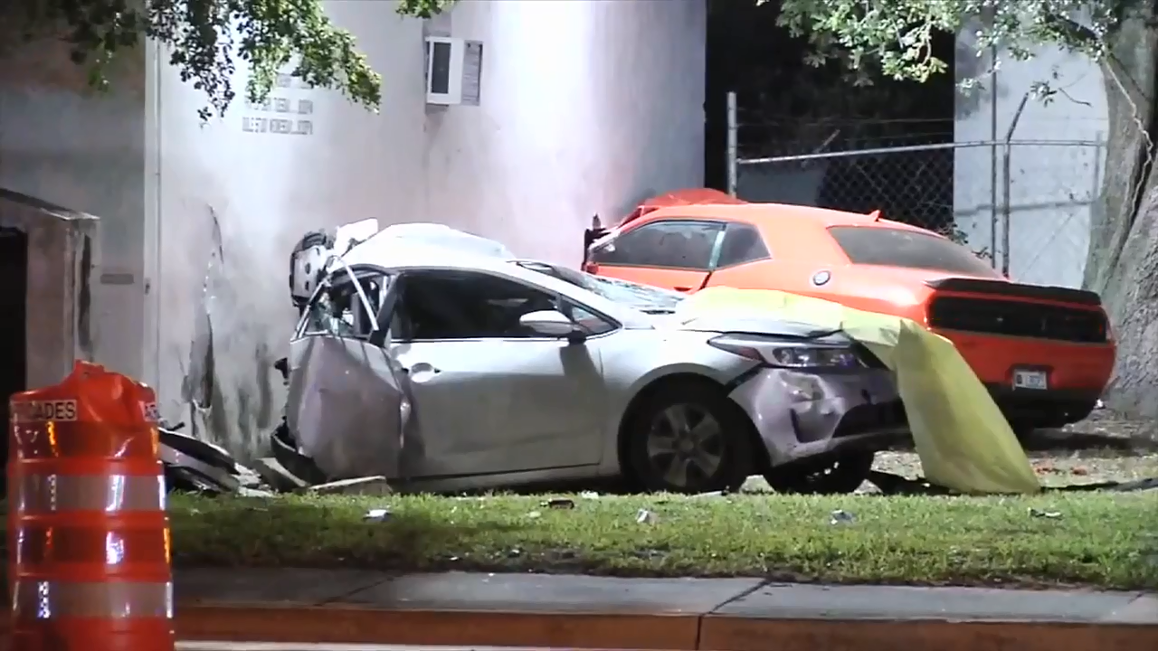 Crash in NW Miami-Dade damages church – WSVN 7News | Miami News, Weather, Sports
