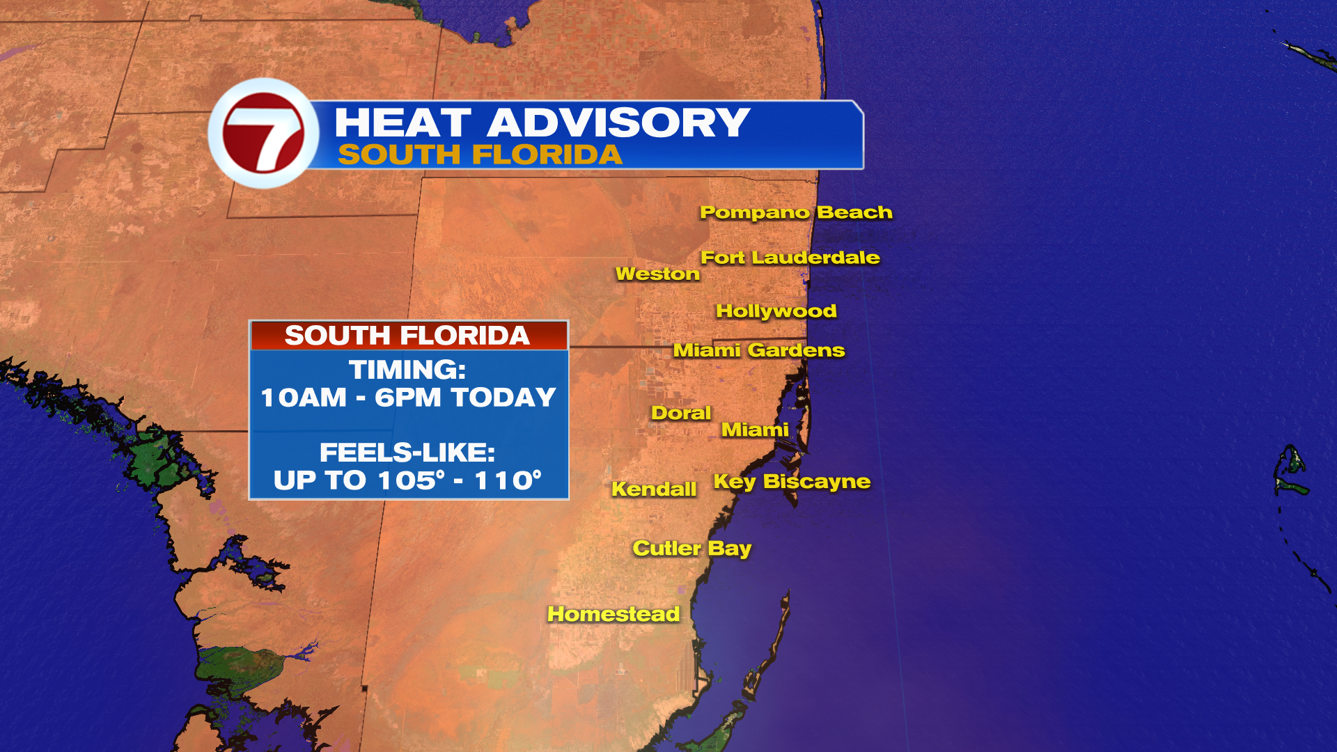 Scorching Sunday with a Heat Advisory in Effect – WSVN 7News | Miami News, Weather, Sports