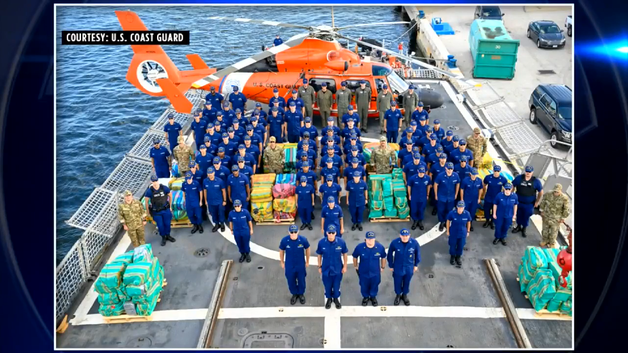 Coast Guard offloads 7,800 pounds of cocaine and marijuana worth $50 ...