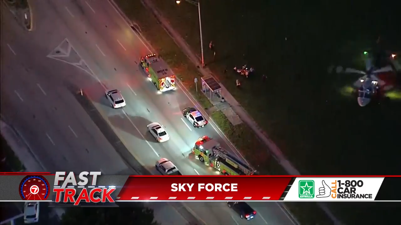 Cyclist airlifted to hospital after being struck by vehicle - WSVN ...