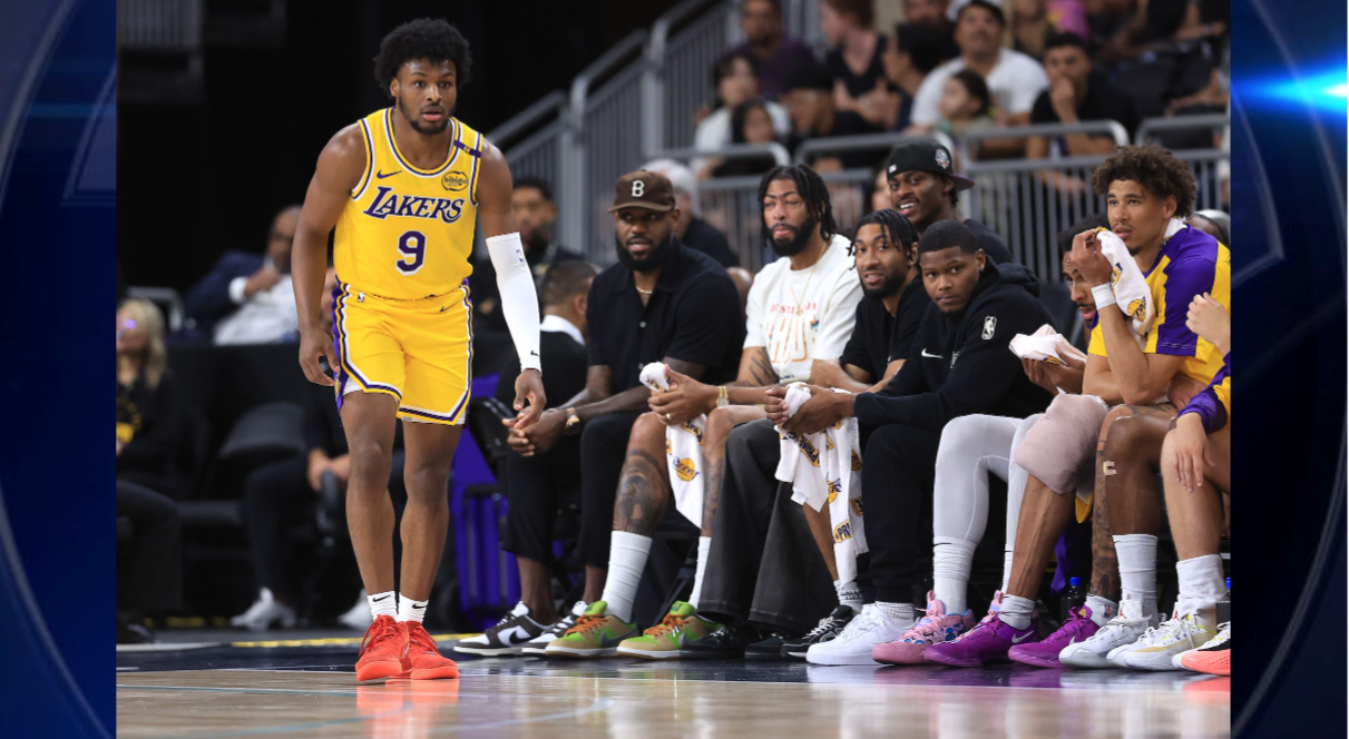 Bronny James makes NBA preseason debut, with LeBron watching from the bench – WSVN 7News | Miami News, Weather, Sports | Fort Lauderdale