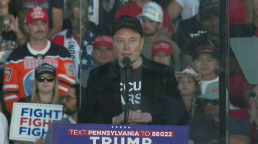 Elon Musk makes first appearance at Trump rally casting election in