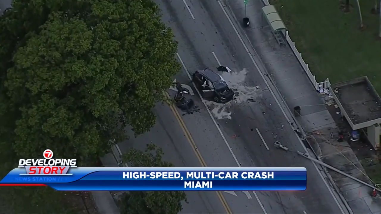5 hospitalized after multi-vehicle crash in Miami - WSVN 7News | Miami ...