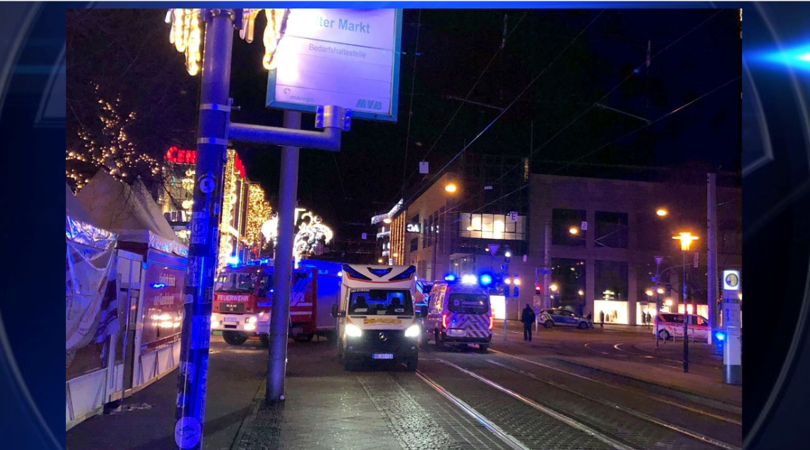 At least one dead after car plows into German Christmas market, public