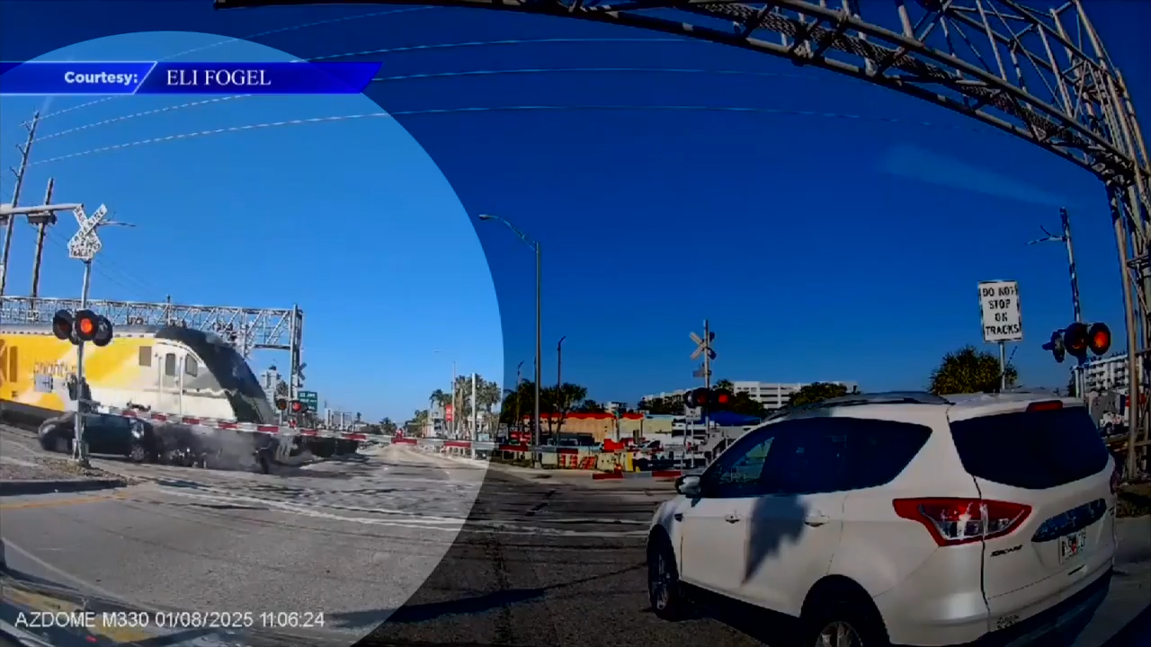 Man injured after vehicle collides with Brightline train in North Miami