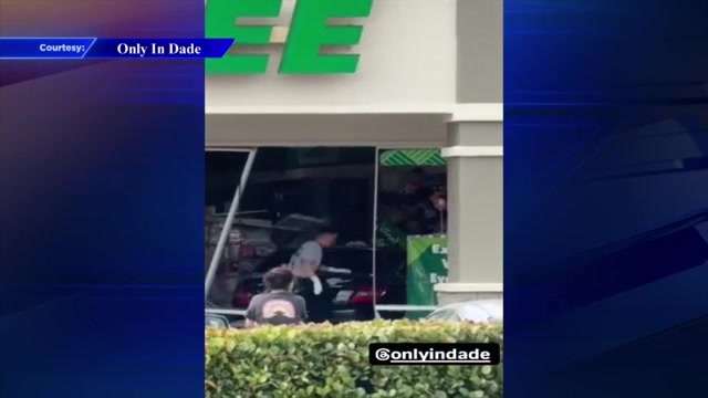 Car slams into Dollar Tree storefront in SW Miami-Dade - WSVN 7News ...