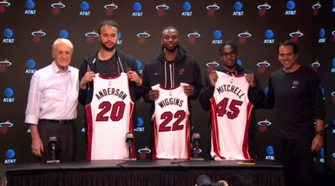 Heat officially welcome Wiggins, Mitchell and Anderson to the team after last week’s Butler trade – WSVN 7News | Miami News, Weather, Sports | Fort Lauderdale