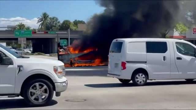 Driver exits pickup truck before it bursts into flames in NW Miami-Dade ...
