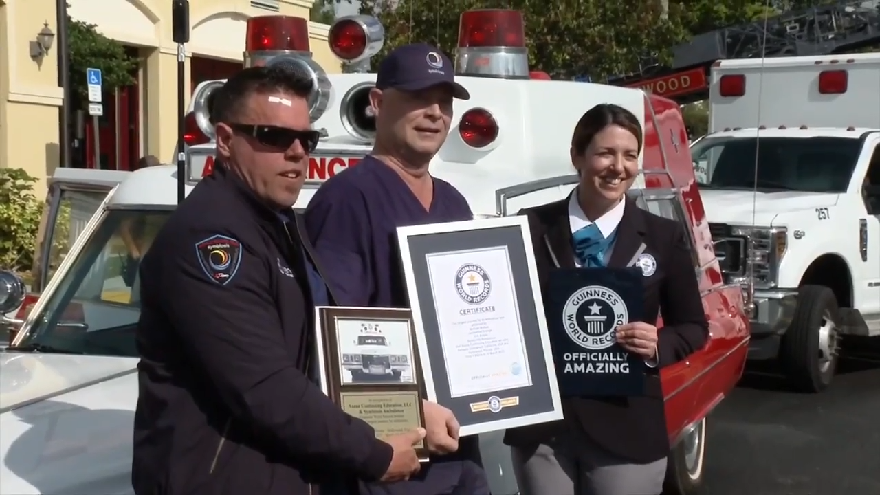 Antique ambulance makes trek from California to Hollywood, FL to win spot in the record books - WSVN 7News | Miami News, Weather, Sports