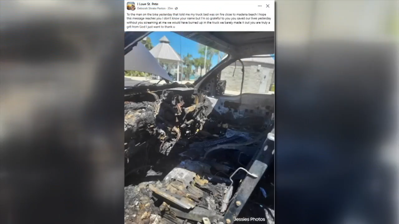 Tampa woman escapes truck fire; looks for Good Samaritan WSVN 7News