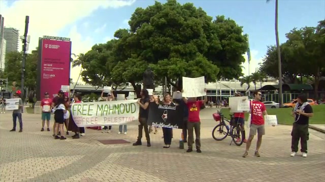 Protesters in downtown Miami call for release of former Columbia University student arrested by ICE – WSVN 7News | Miami News, Weather, Sports