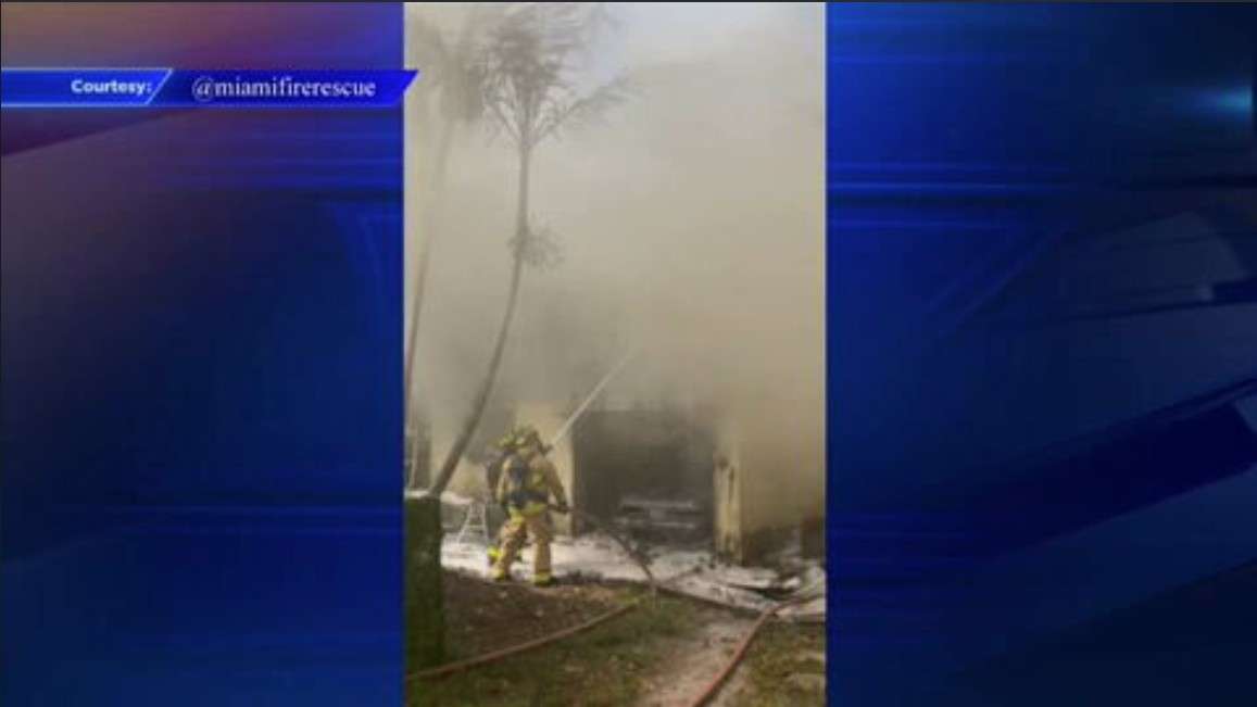 No injuries reported after fire crews extinguish garage fire in Miami ...