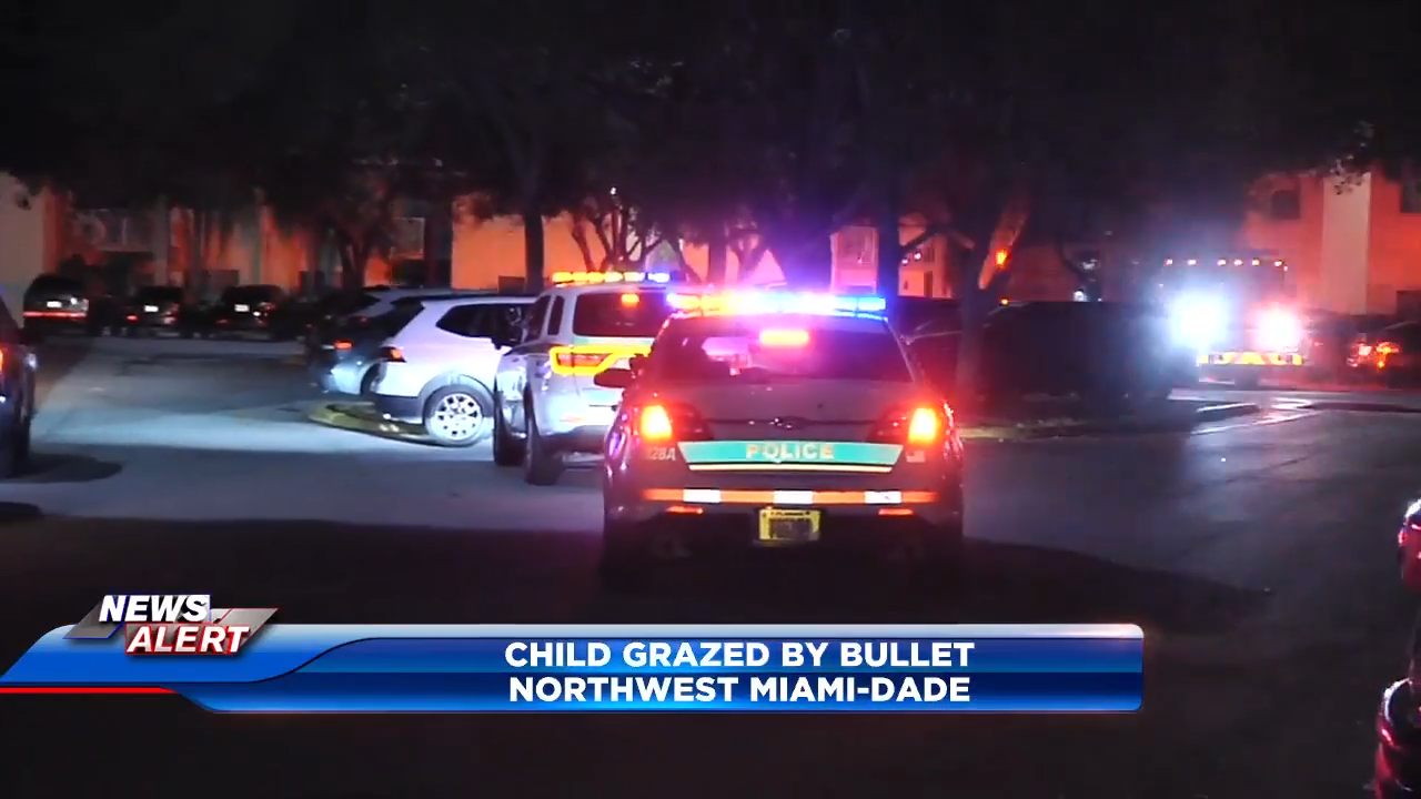 Child grazed by stray bullet overnight while sleeping in NW Miami-Dade apartment complex – WSVN 7News | Miami News, Weather, Sports