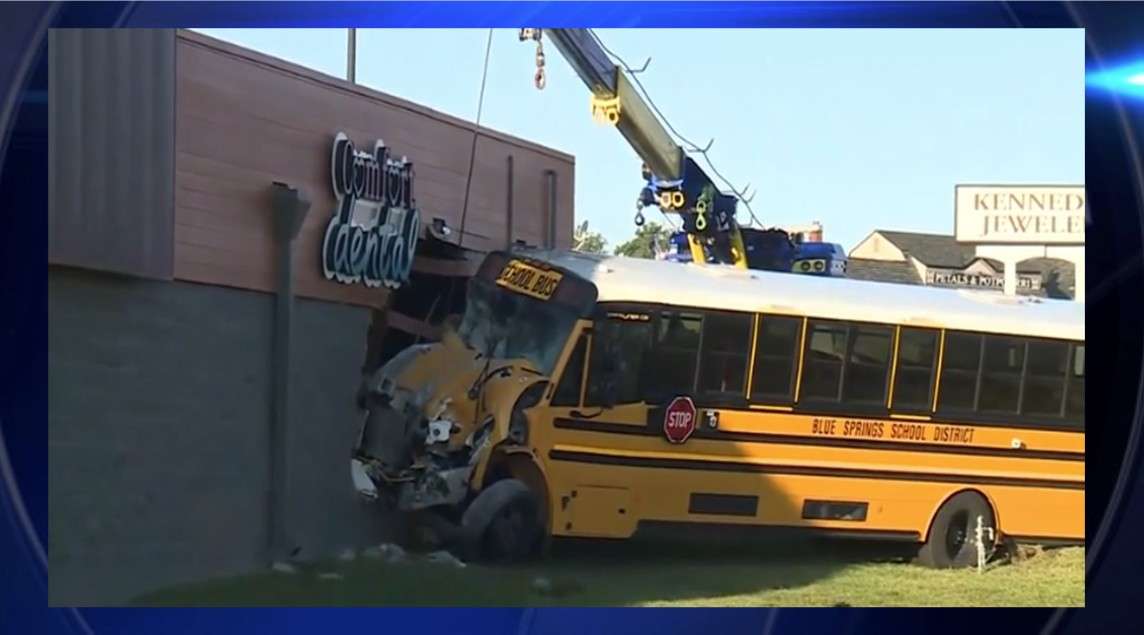 Four taken to hospital after school bus slams into building Thursday ...
