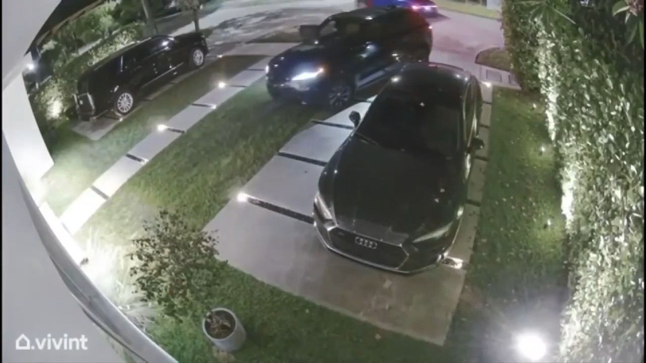 Surveillance video shows car thieves stealing luxury vehicle, crashing ...