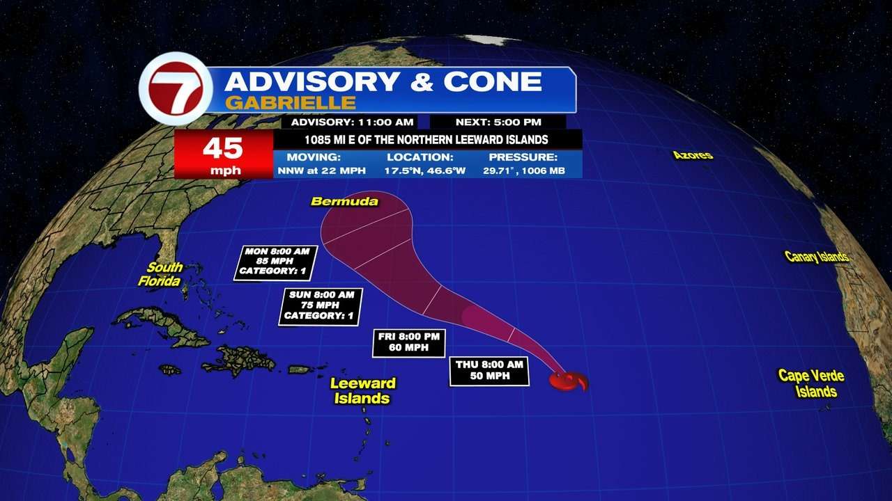 Tropical Storm Gabrielle has formed in the Atlantic Ocean, forecasters ...