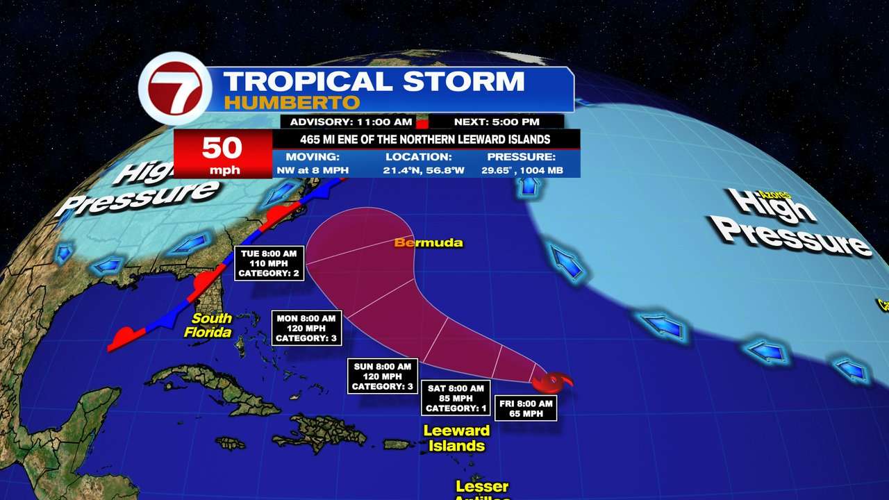 Tropical Storm Humberto could tangle with another developing storm ...