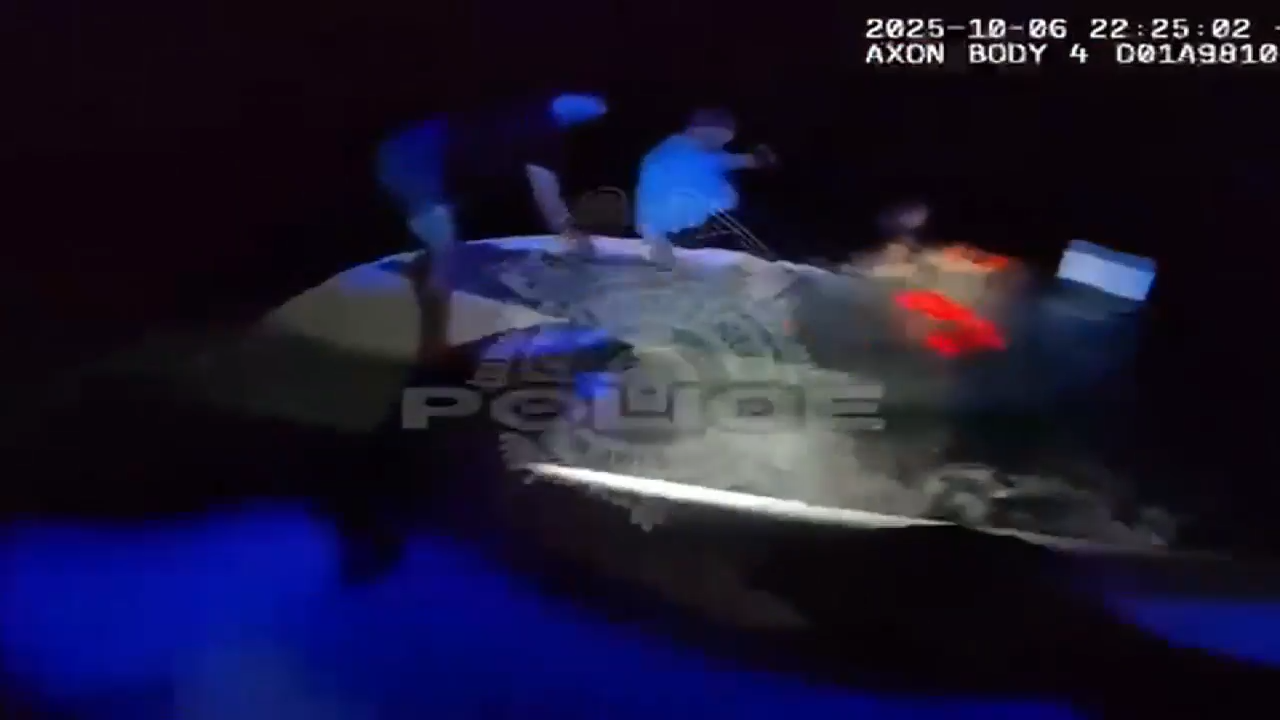 Authorities release video showing rescue of 4 men after boat capsizes ...