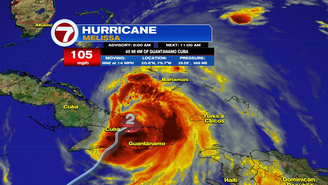 SANTIAGO DE CUBA, Cuba (AP) — Hurricane Melissa was grinding across Cuba on Wednesday as a Category 2 storm after pummeling Jamaica as one of the strongest Atlantic<a class="excerpt-read-more" href="https://wsvn.com/news/us-world/hurricane-melissa-churns-across-cuba-as-a-category-2-storm/">Read More</a>
