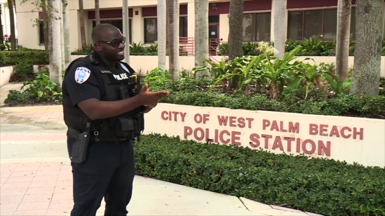 West Palm Beach officer befriends homeless woman, offers food and new shelter - WSVN 7News | Miami News, Weather, Sports | Fort Lauderdale