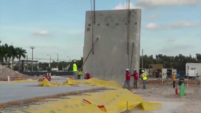 wsvn.com - Sebastian Cuervo - 1st wall goes up as construction on WSVN's future headquarters gets underway in Miramar - WSVN 7News | Miami News, Weather, Sports | Fort Lauderdale
