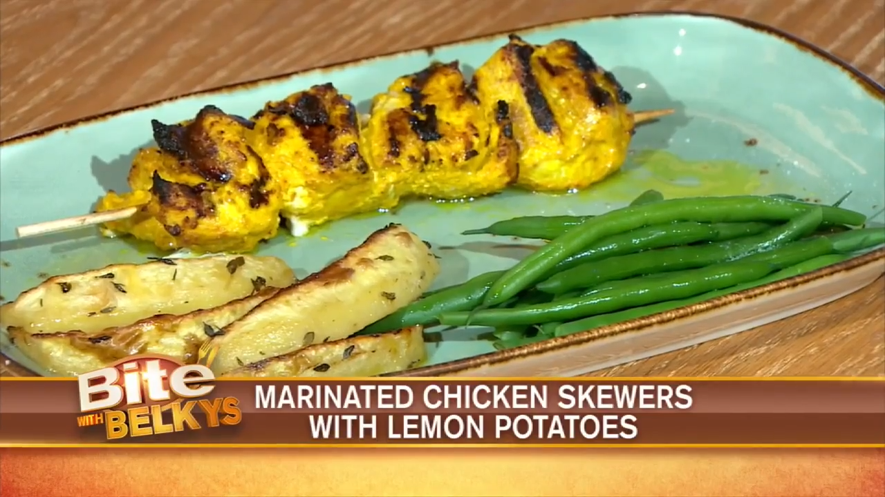 Chicken Skewers with Lemon Potatoes