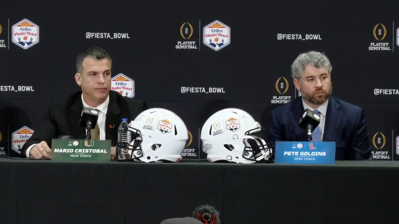 Hurricanes’ Cristobal tight-lipped on game plan in final press conference ahead of Fiesta Bowl – WSVN 7News | Miami News, Weather, Sports | Fort Lauderdale