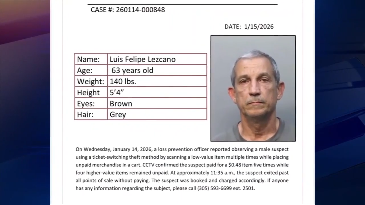 63-year-old man used ‘ticket switching’ 35 times at self-checkout line in Doral grocery store, police say