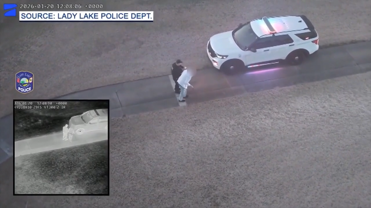 Lady Lake officer utilizes drone to find elderly man with dementia who wandered onto golf course in freezing temperatures