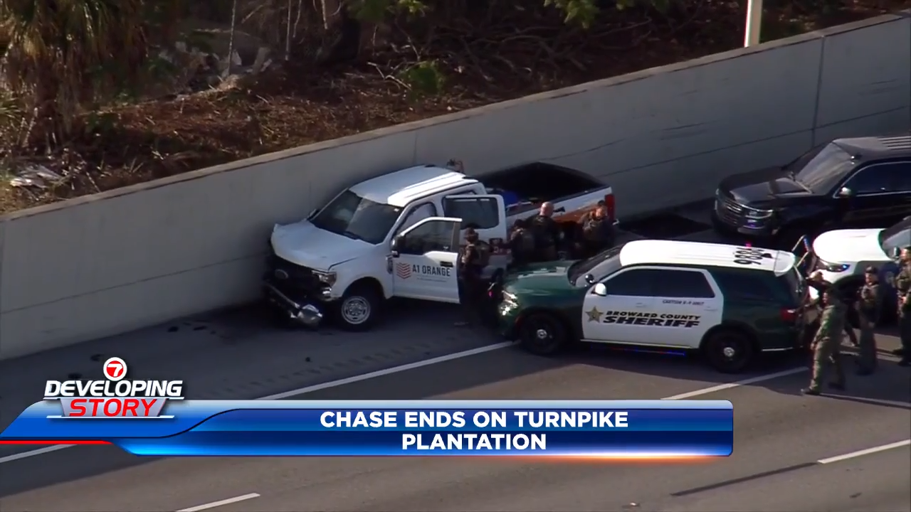 PLANTATION, FLA. (WSVN) - A driver has been taken into custody after an apparent police pursuit across Broward County. Florida Highway Patrol troopers, Broward Sheriff’s<a class="excerpt-read-more" href="https://wsvn.com/news/local/broward/driver-in-custody-after-apparent-police-pursuit-on-turnpike-sb-near-sunrise-boulevard/">Read More</a>