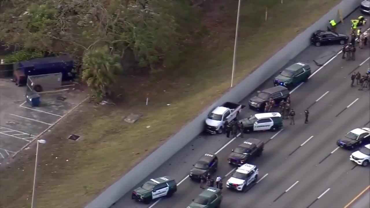 Subject, other driver hospitalized after apparent police pursuit on Turnpike SB near Sunrise Boulevard