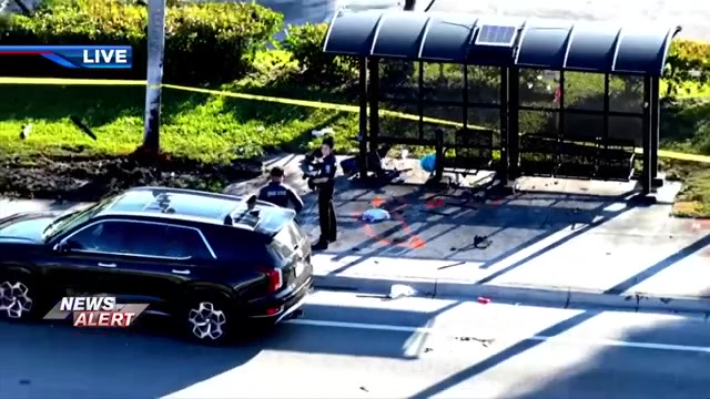 Driver, pedestrian hospitalized after SUV hits bus stop in Hollywood; Federal Highway closed near Johnson Street