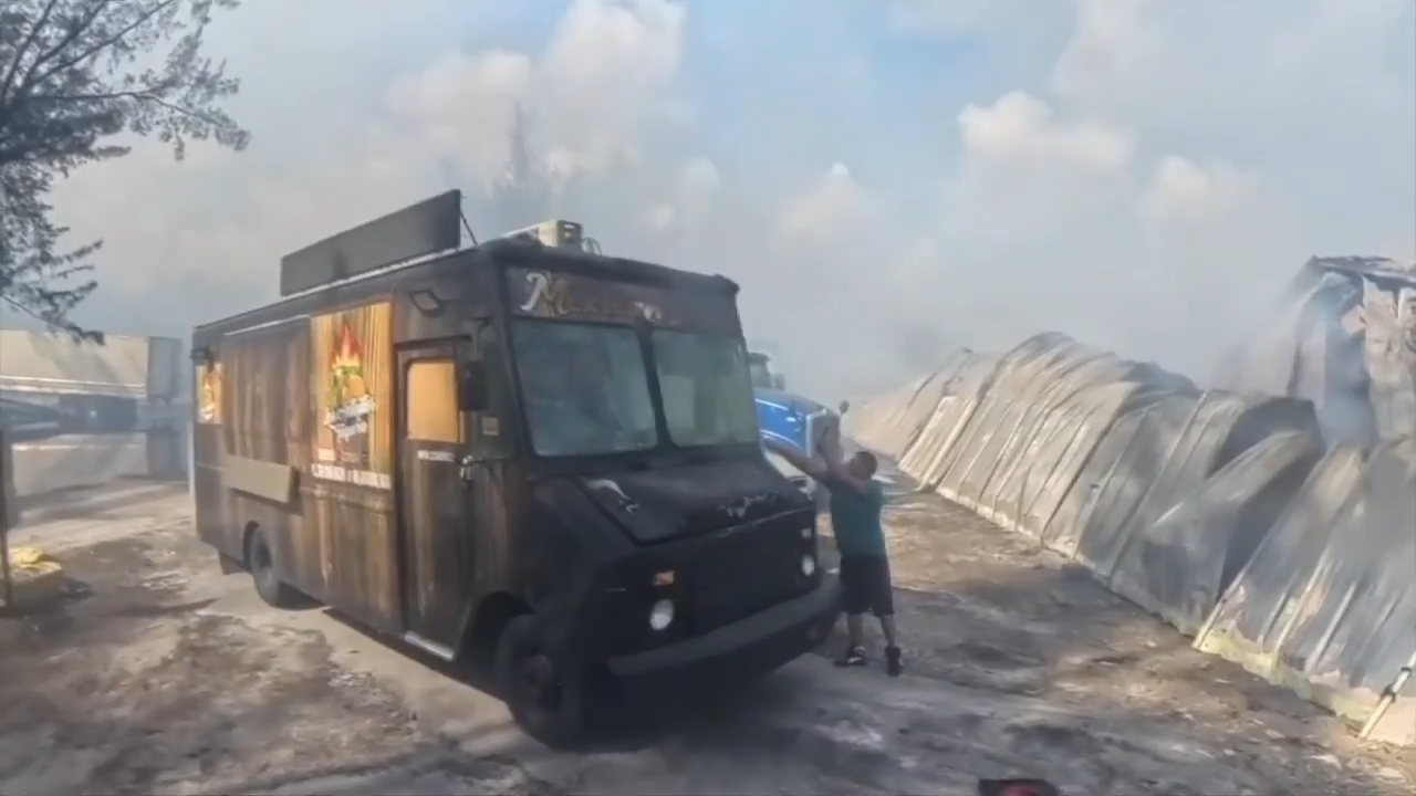 Food truck torched on outskirts of NW Miami-Dade warehouse fire; owner speaks out