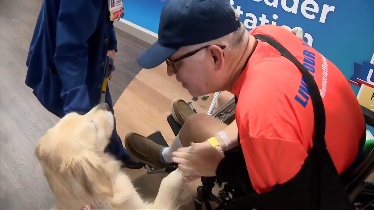 South Florida man receives special sendoff from therapy dog at Memorial Regional following discharge